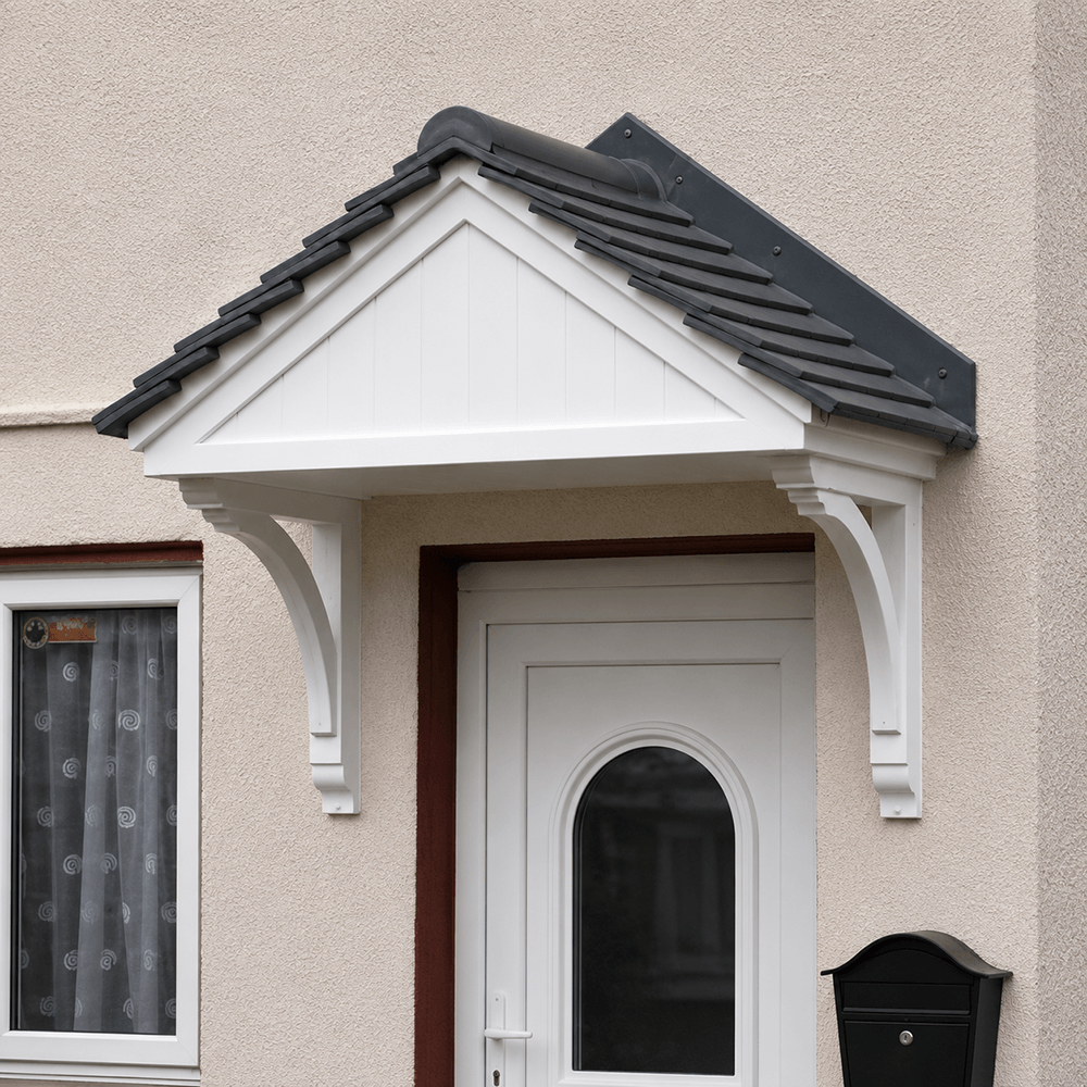 730mm Carisbrooke Plain Closed Front Over Door Canopy 1520mm includes 2x Brackets Image